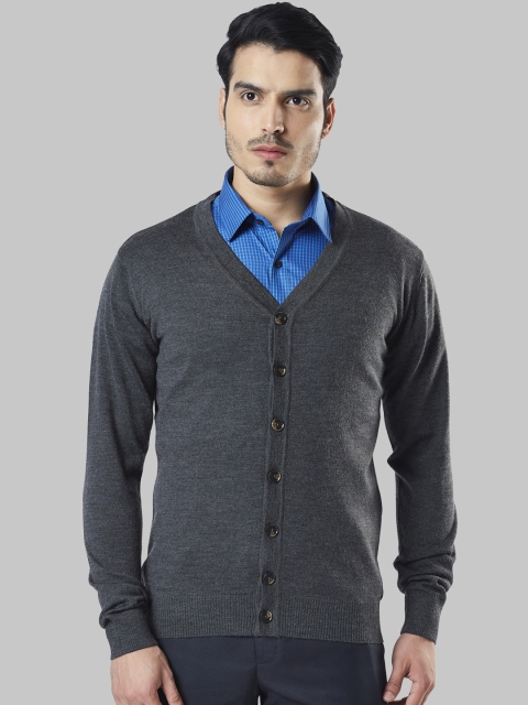 

Raymond Men Grey Melange Solid Sweater