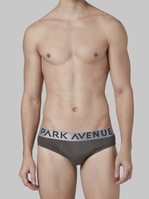 

Park Avenue Men Grey Solid Low-Rise Briefs PZRX00079-N387F070