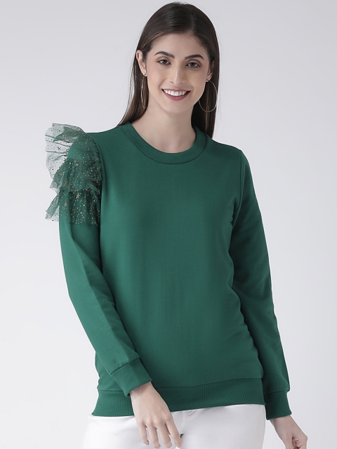 

The Vanca Women Green Solid Sweatshirt