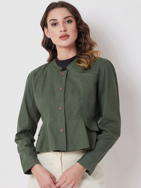 

Nun Women Olive Green Solid Jacket