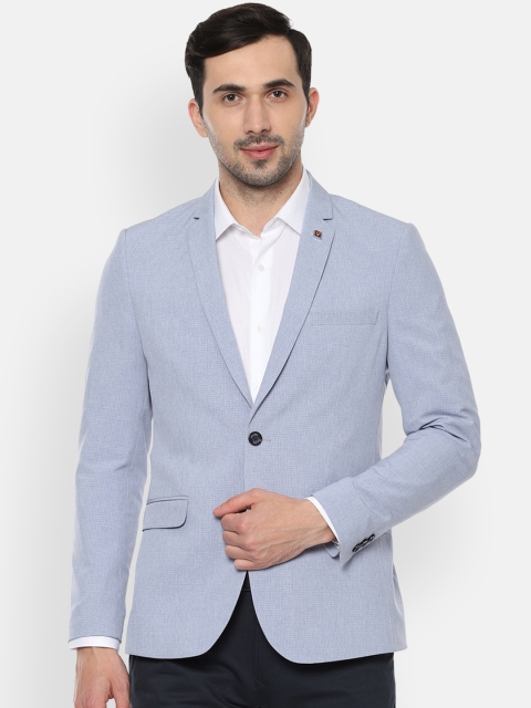 

Allen Solly Sport Men Blue Checked Slim-Fit Single-Breasted Blazer