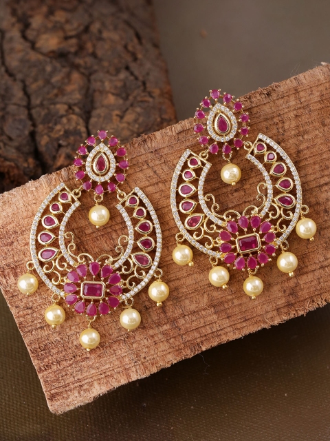 

Voylla Gold-Plated Classic CZ-Studded Drop Earrings