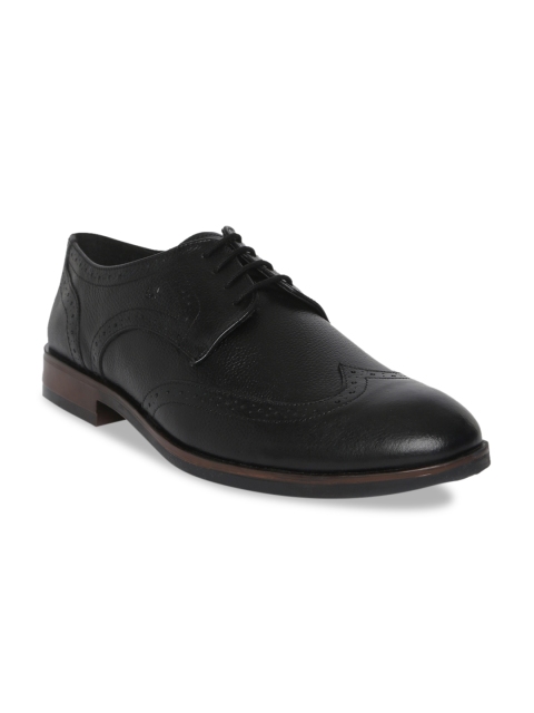 

Arrow Men Black Solid Leather Brogues