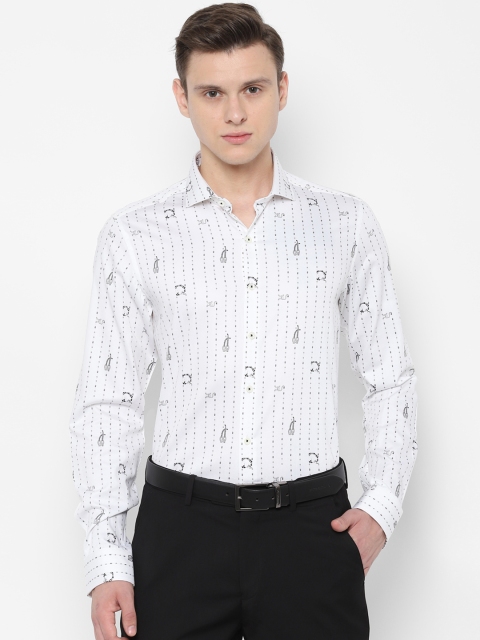 

SIMON CARTER LONDON Men White Slim Fit Printed Formal Shirt