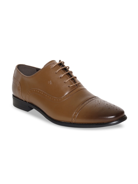 

Arrow Men Tan Brown Solid Leather Oxfords