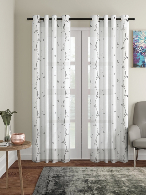 

Cortina White & Black Set of 2 Long Door Curtains
