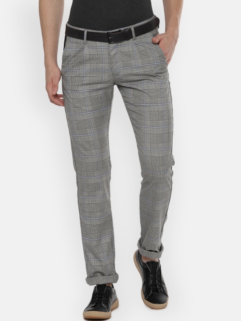 

Allen Solly Men Grey Slim Fit Checked Regular Trousers