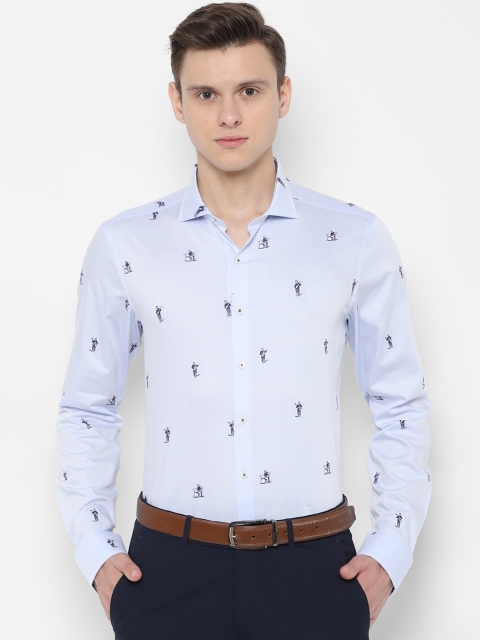 

SIMON CARTER LONDON Men Blue Slim Fit Printed Formal Shirt
