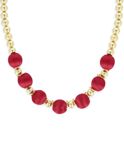 

AKSHARA Girls Red & Gold-Toned Synthetic Handcrafted Necklace