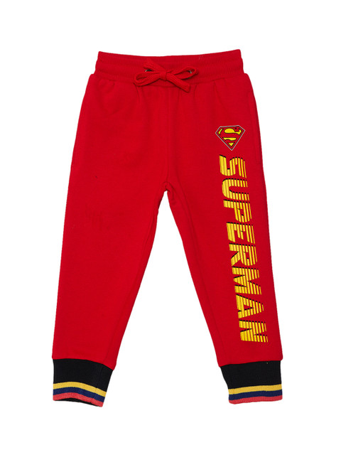 

Kids Ville Boys Red Superman Printed Joggers