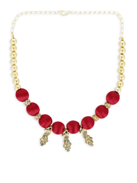 

AKSHARA Girls Red & Gold-Toned Handcrafted Necklace
