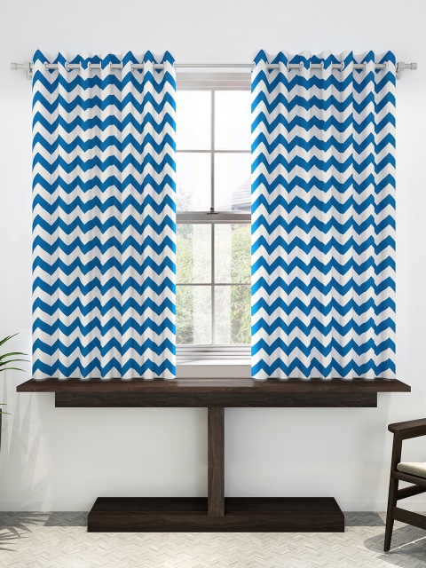 

Divine Casa Blue & White Set of 2 Window Curtains