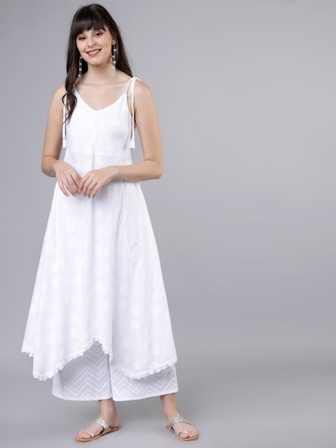 

Vishudh Women Off-White Printed Kurta with Palazzos