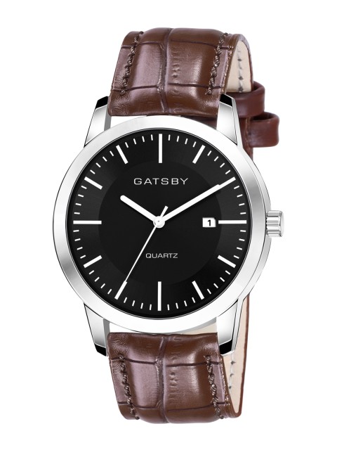 

Gatsby Men Black Leather Analogue Watch GTG124