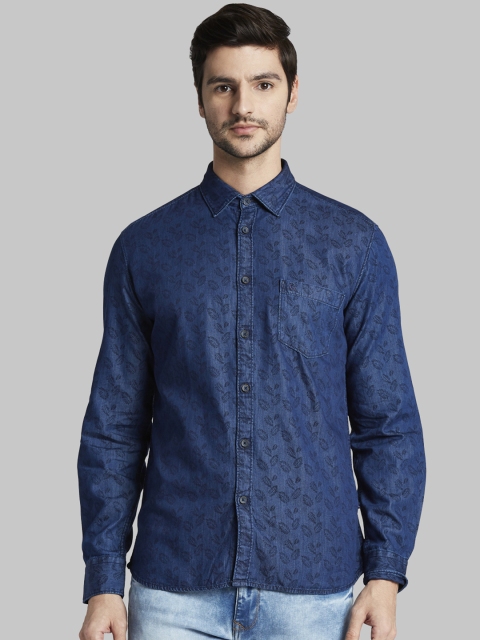 

Parx Men Blue Slim Fit Printed Casual Shirt