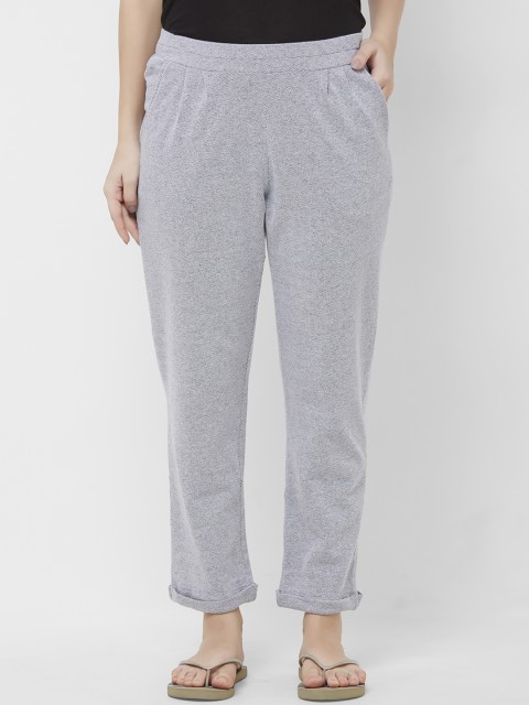 

Mystere Paris Women Grey Self Design Lounge Pants