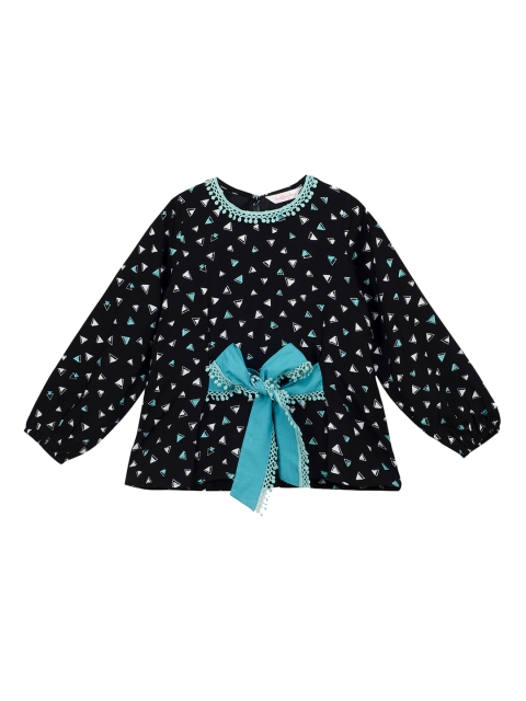 

Budding Bees Girls Black Printed A-Line Top