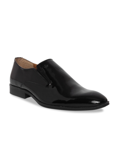 

Arrow Men Black Solid Leather Formal Slip-On Shoes