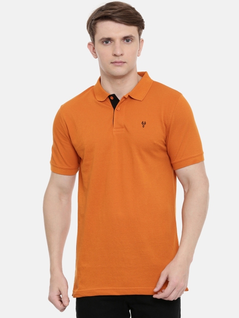 

Classic Polo Men Orange Solid Polo Collar T-shirt