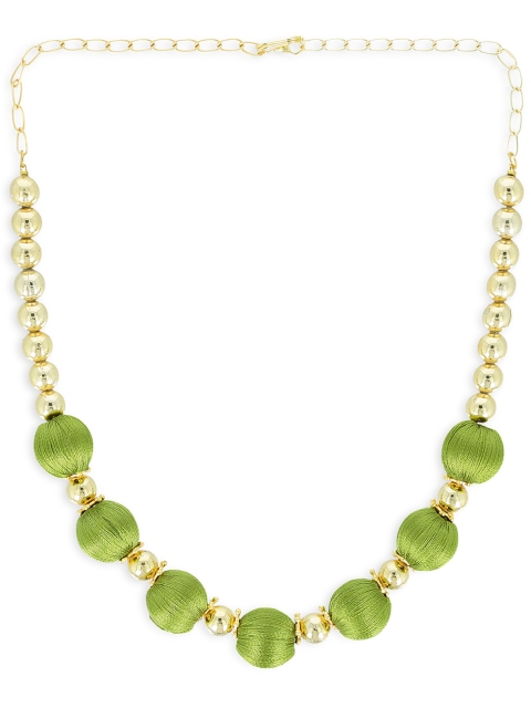 

AKSHARA Girls Green & Gold-Toned Synthetic Handcrafted Necklace