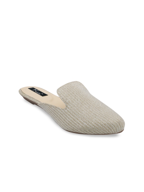 

Kielz Women Gold-Toned Textured Mules