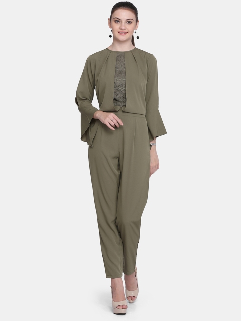 

Eavan Women Olive Green Solid Basic Jumpsuit