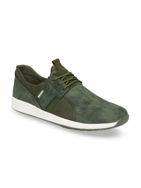 

Flying Machine Men Olive Green Solid Sneakers