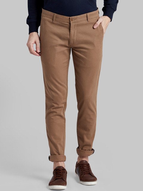 

Parx Men Khaki Brown Regular Fit Solid Regular Trousers