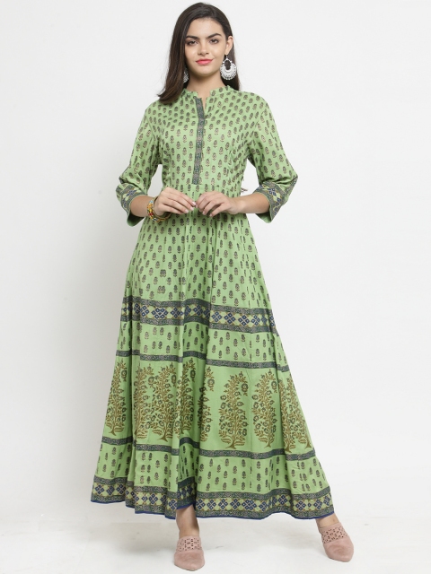 

Purplicious Women Green Printed A-Line Kurta