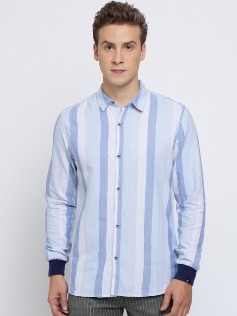 

Breakbounce Men Blue Slim Fit Striped Casual Shirt