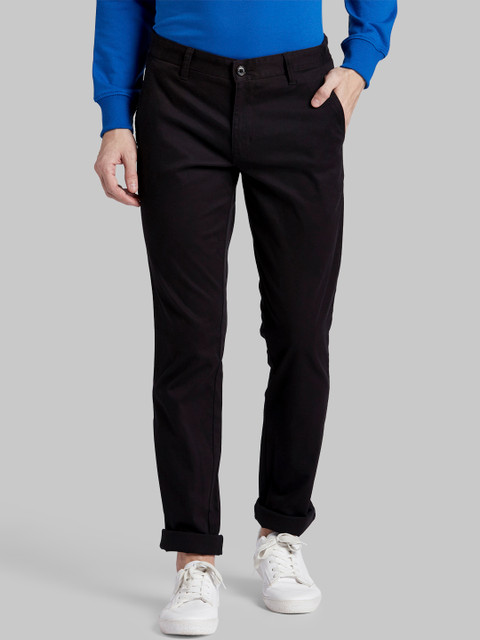 

Parx Men Black Regular Fit Solid Regular Trousers