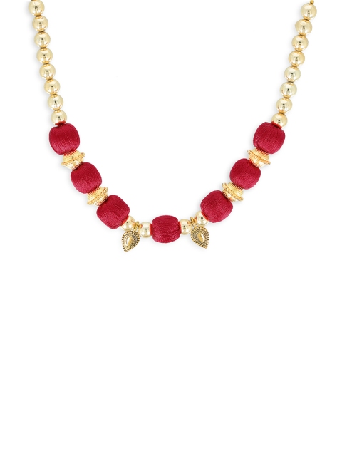 

AKSHARA Girls Red & Gold-Toned Synthetic Handcrafted Necklace