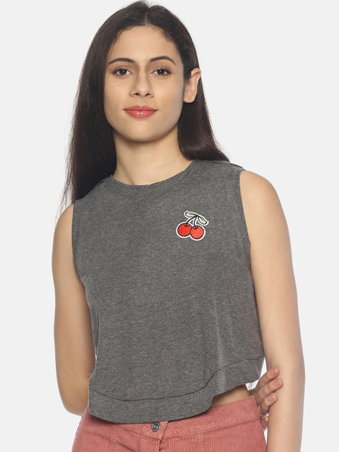 

AARA Women Grey Printed Top