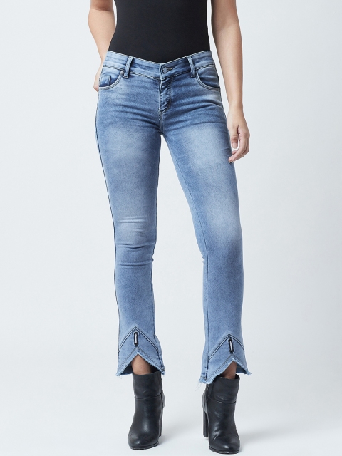 

Devis Women Blue Bootcut Mid-Rise Clean Look Cropped Stretchable Jeans