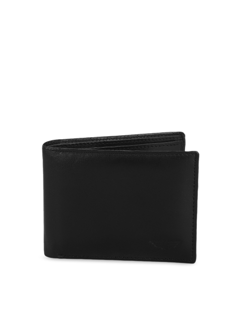 

Red Tape Men Black Solid Two Fold Leather Wallet
