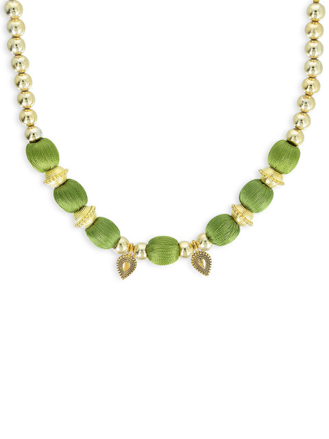

AKSHARA Girls Green & Gold-Toned Synthetic Handcrafted Necklace