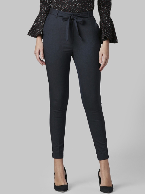 

Park Avenue Women Navy Blue Regular Fit Solid Regular Trousers