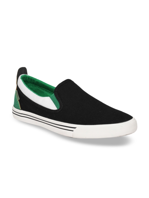 

Flying Machine Men Black Slip-On Sneakers