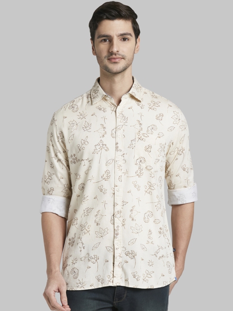 

Parx Men Yellow Slim Fit Printed Casual Shirt