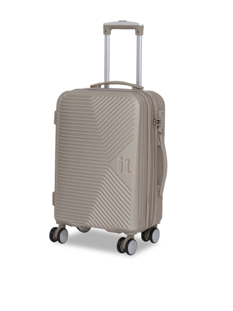 

IT luggage Beige Textured Hard-Sided Cabin Trolley Bag