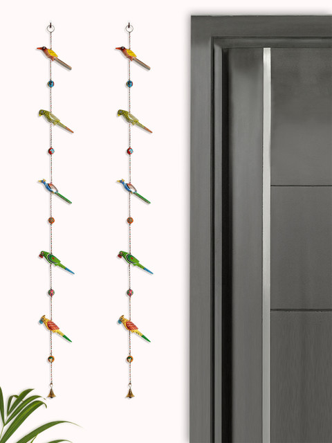

ExclusiveLane Set of 2 Multicoloured Handpainted Wall Hangings, Multi