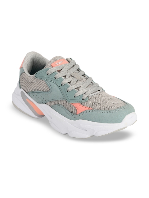 Red Tape Women Grey & Peach-Coloured Textile Walking Sports Shoes