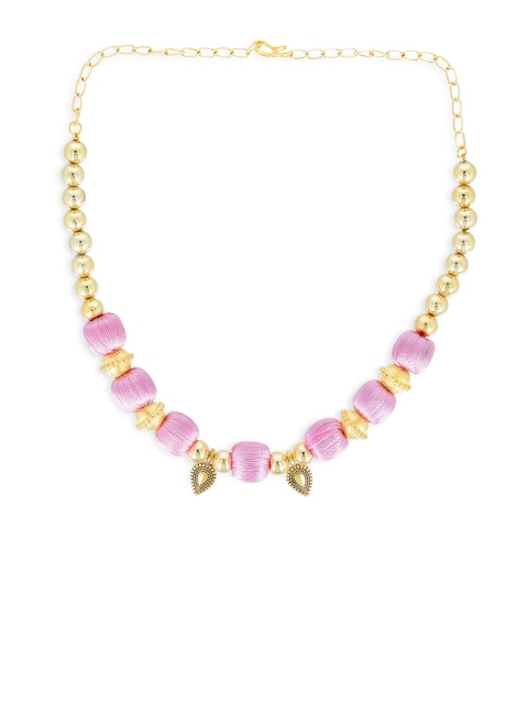 

AKSHARA Girls Rose & Gold-Toned Synthetic Handcrafted Necklace
