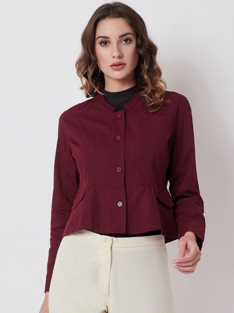 

Nun Women Maroon Solid Jacket