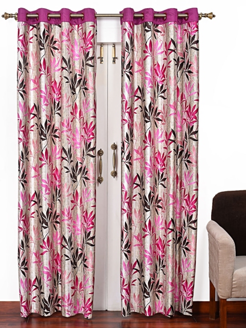 

Ariana Burgundy & Beige Set of 2 Door Curtains