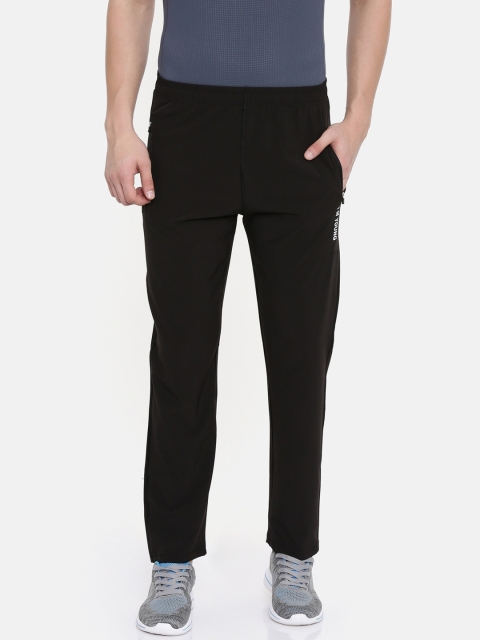 

IMYOUNG Men Black Solid Straight Fit Track Pants