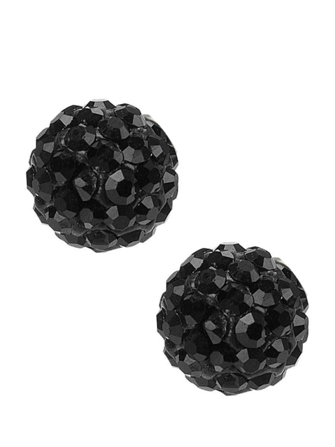 

Inox Jewelry Black & Silver-Toned Circular Studs