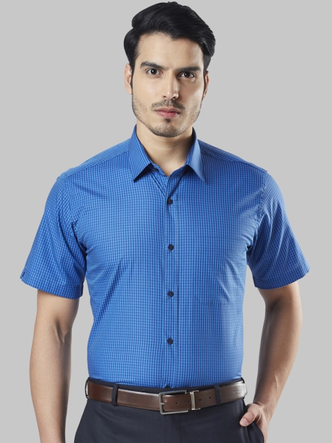 

Raymond Men Blue Regular Fit Checked Formal Shirt