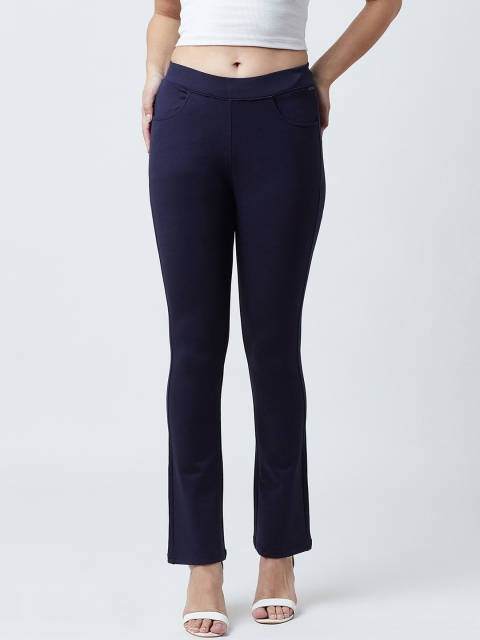 

Devis Women Navy Blue Regular Fit Solid Bootcut Jeggings