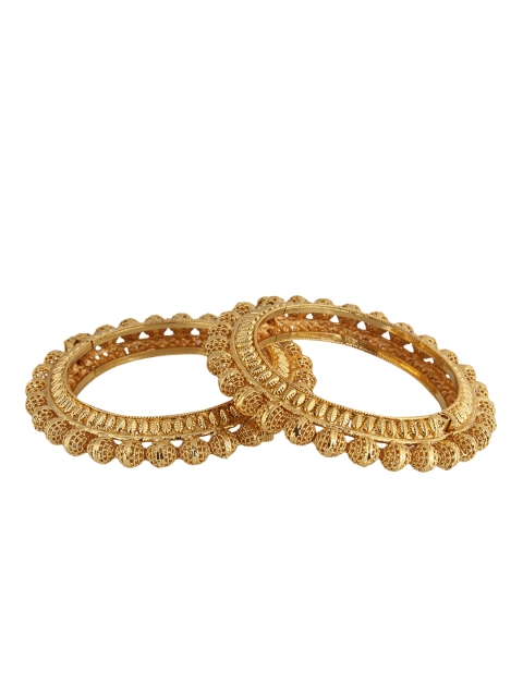 

Adwitiya Collection Set Of 2 24K Gold-Plated Embellished Bangles